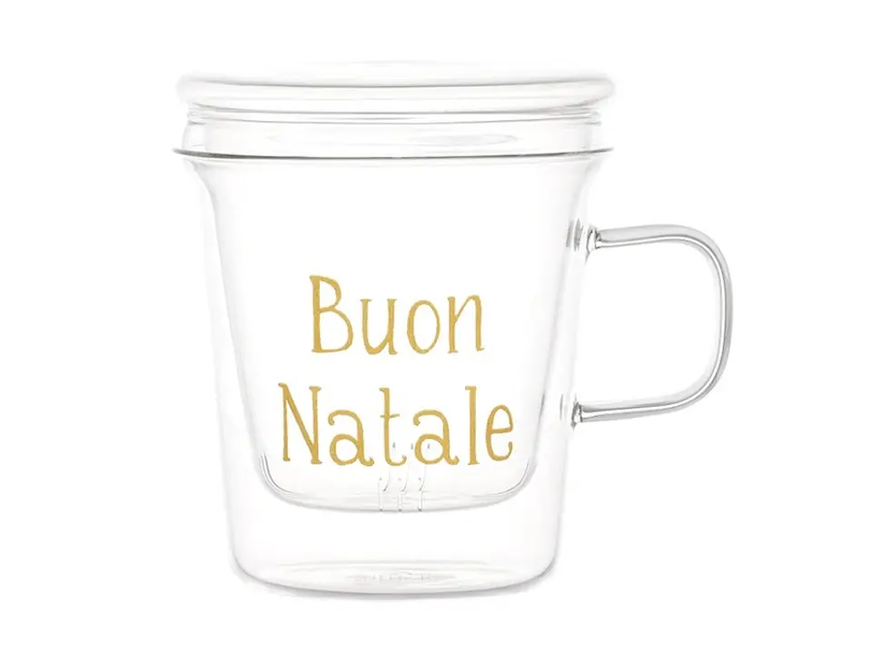 Mug con infusore buon natale oro, 400 ml