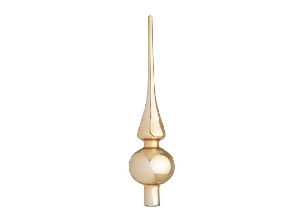 Puntale in vetro miele lucido, h26 cm