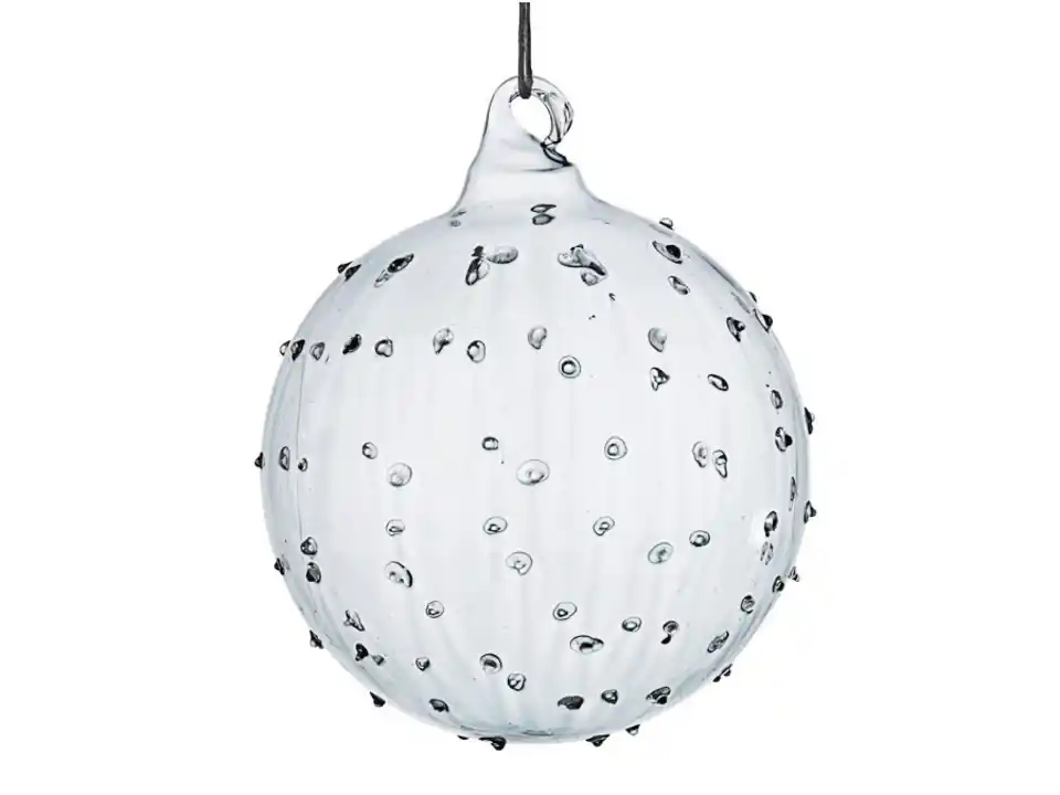 Sfera in vetro rugiada grigio, ø 10 cm