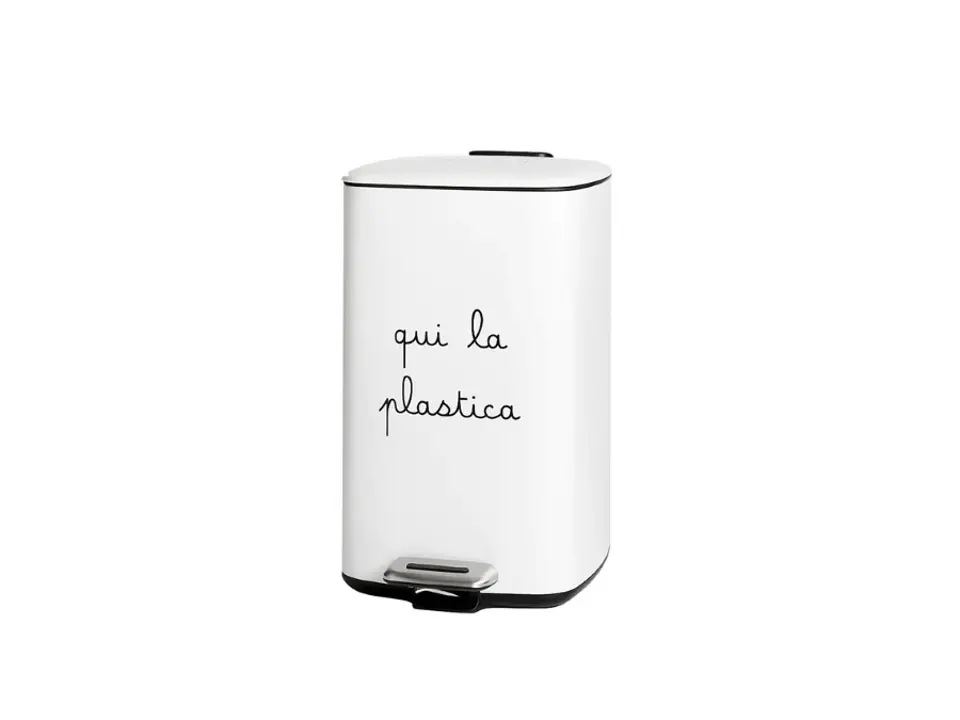 Pattumiera qui la plastica bianca 20 lt