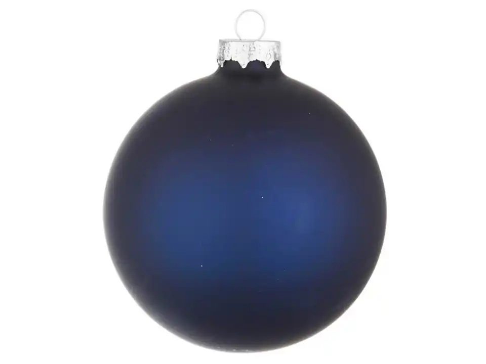 Sfera in vetro blu opaco, ø10 cm