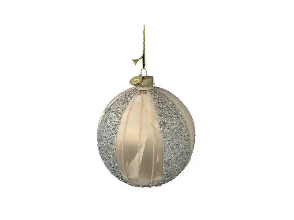 Sfera in vetro chrystal beige, ø 10 cm