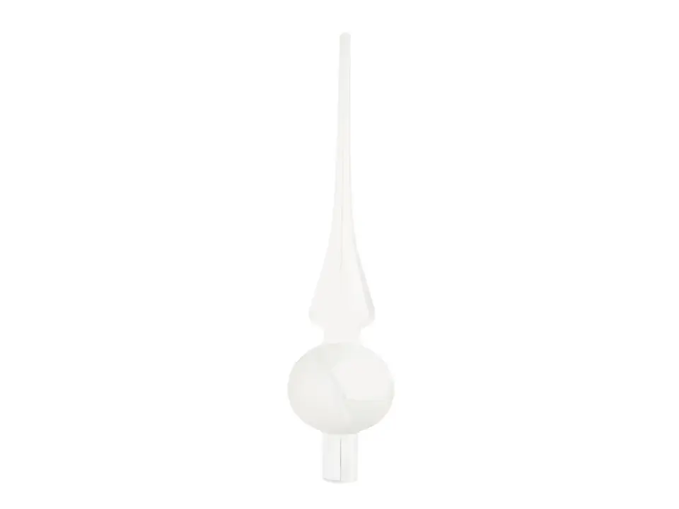 Puntale in vetro bianco lucido, h27 cm