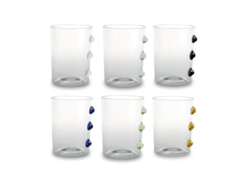 Petoni, set 6 bicchieri tumbler colori assortiti
