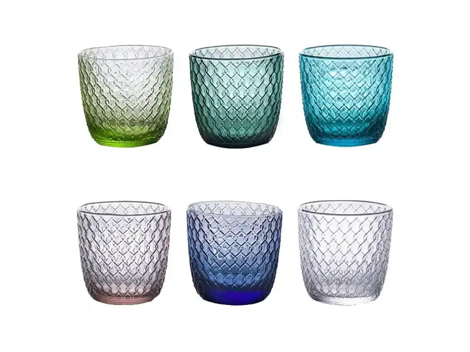 Sixties, set 6 bicchiere acqua colori assortiti 31 cl