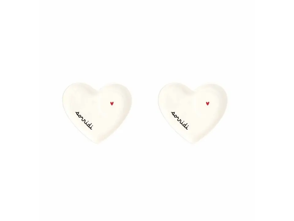 Set 2 piattini per tazze espresso cuore sorridi