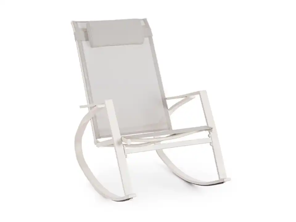 Poltrona dondolo con poggiatesta ercolano bianco/grigio